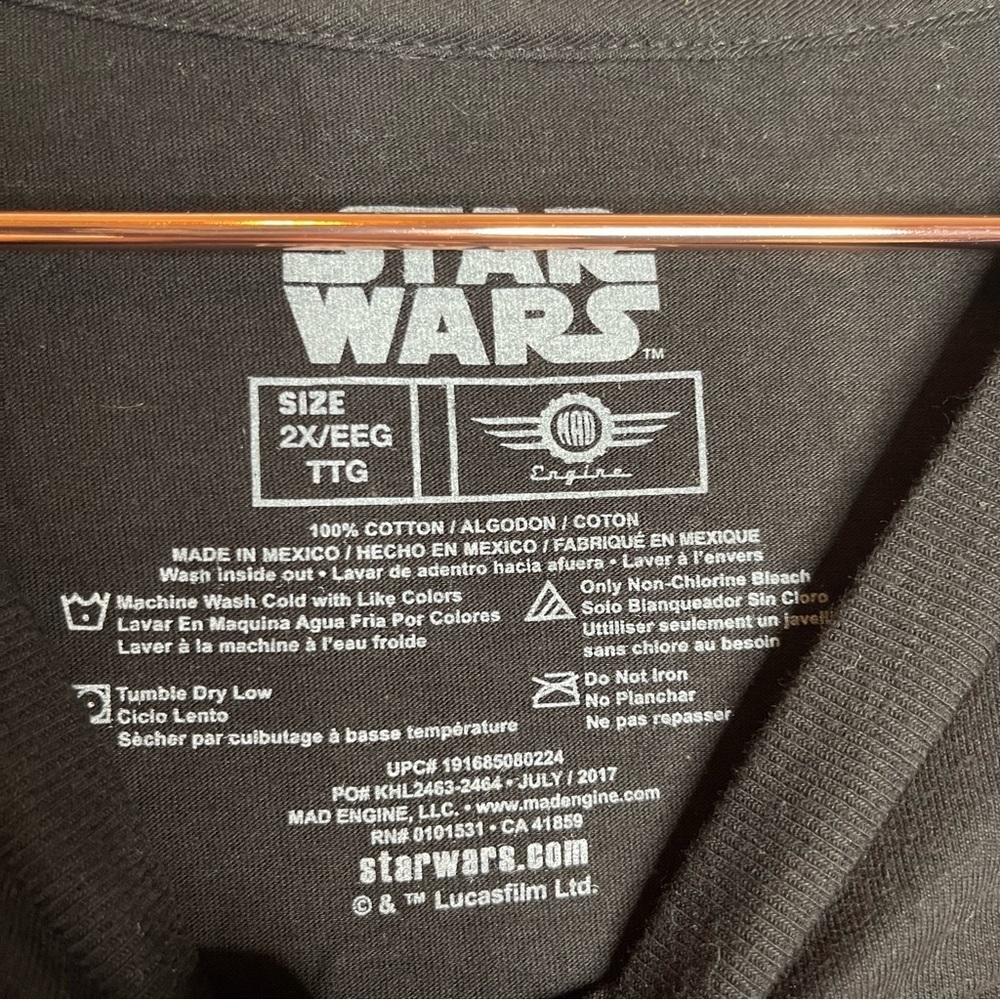 Star Wars The Last Jedi Black Short Sleeve Graphic Tee Mad Engine Cotton - Picture 4 of 6